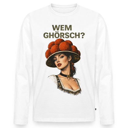 Wem ghörsch? – Schwarzwald Edition | Männer Premium Bio Langarmshirt - Weiß