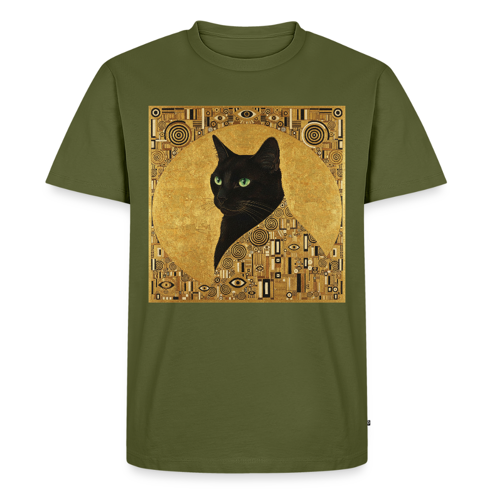 Adele… aber sie schnurrt – Goldene Katze à la Klimt | Männer Premium T-Shirt - Khaki
