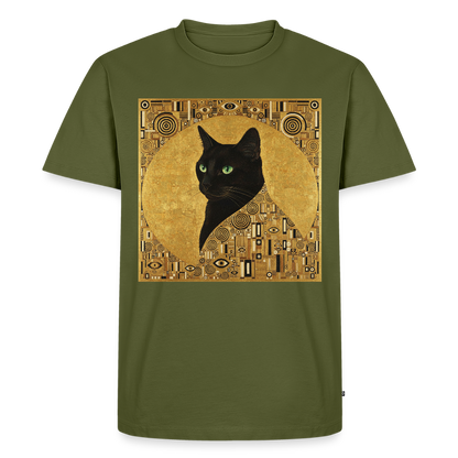 Adele… aber sie schnurrt – Goldene Katze à la Klimt | Männer Premium T-Shirt - Khaki