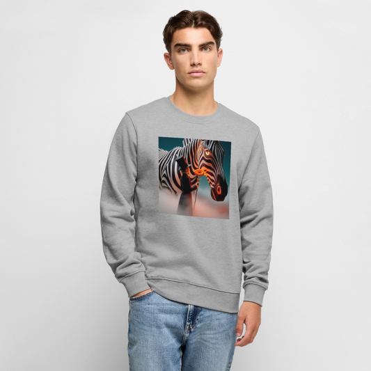 Blumen für ein Zebra |  Männer Premium Pullover - Grau meliert