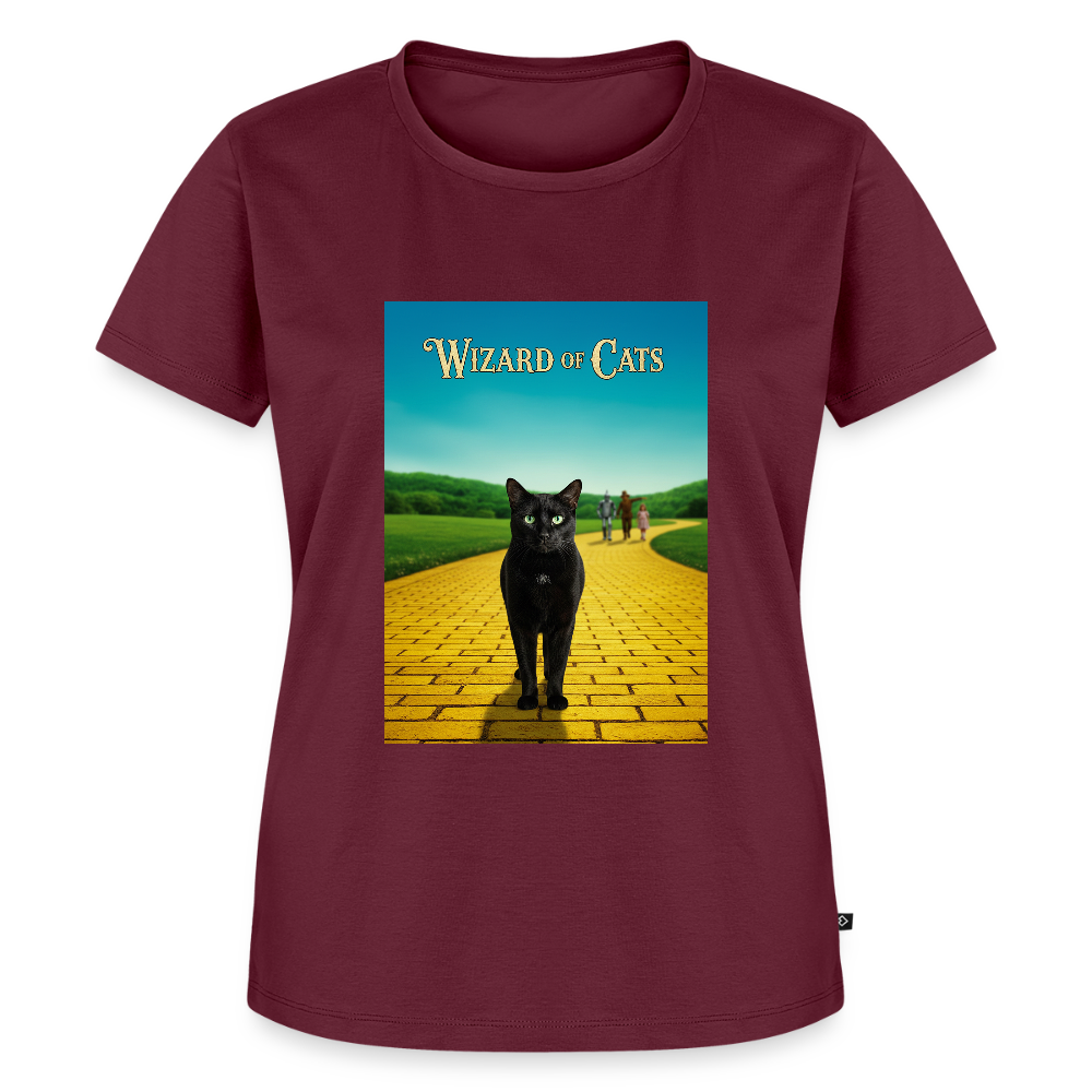 Wizard of Cats – Der gelbe Weg gehört Krümel | Frauen Premium T-Shirt - Burgunderrot