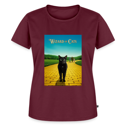 Wizard of Cats – Der gelbe Weg gehört Krümel | Frauen Premium T-Shirt - Burgunderrot