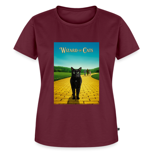 Wizard of Cats – Der gelbe Weg gehört Krümel | Frauen Premium T-Shirt - Burgunderrot