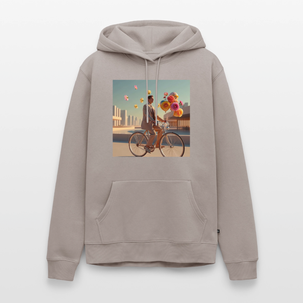 Fahrt ins Ungewisse (mit Blumen) | Männer Premium Hoodie - Taupe