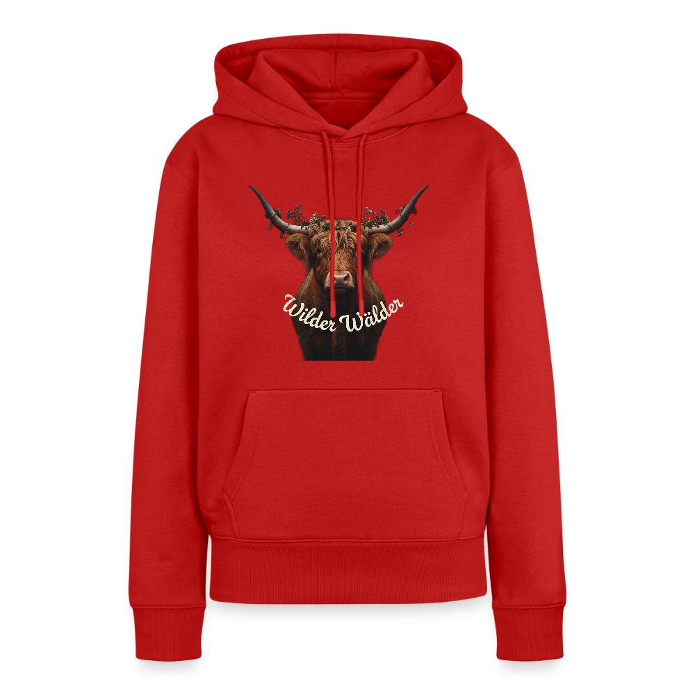 Wilder Wälder – Schwarzwald Highland Rind | Frauen Premium Hoodie - Rot