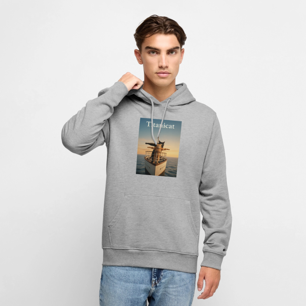 Titanicat – Ich bin der König der Kratzbäume | Männer Premium Hoodie - Grau meliert