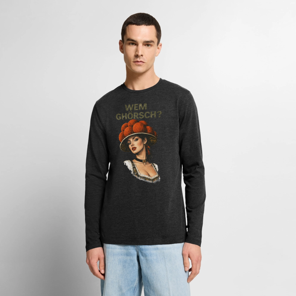 Wem ghörsch? – Schwarzwald Edition | Männer Premium Bio Langarmshirt - Anthrazit meliert
