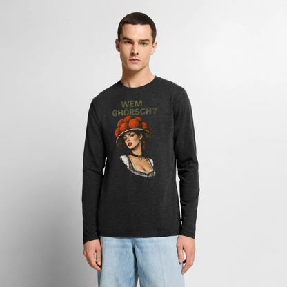 Wem ghörsch? – Schwarzwald Edition | Männer Premium Bio Langarmshirt - Anthrazit meliert
