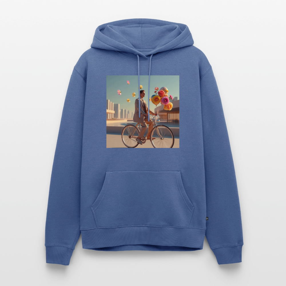 Fahrt ins Ungewisse (mit Blumen) | Männer Premium Hoodie - Taubenblau