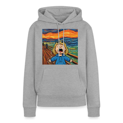 Der Schrei… manchmal bist du es selbst | Frauen Premium Hoodie - Grau meliert