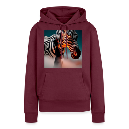 Blumen für ein Zebra | Frauen Premium Hoodie - Burgunderrot