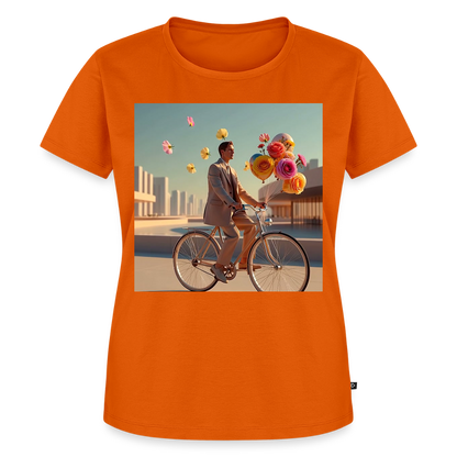 Fahrt ins Ungewisse (mit Blumen) | Frauen Premium T-Shirt - Orange 
