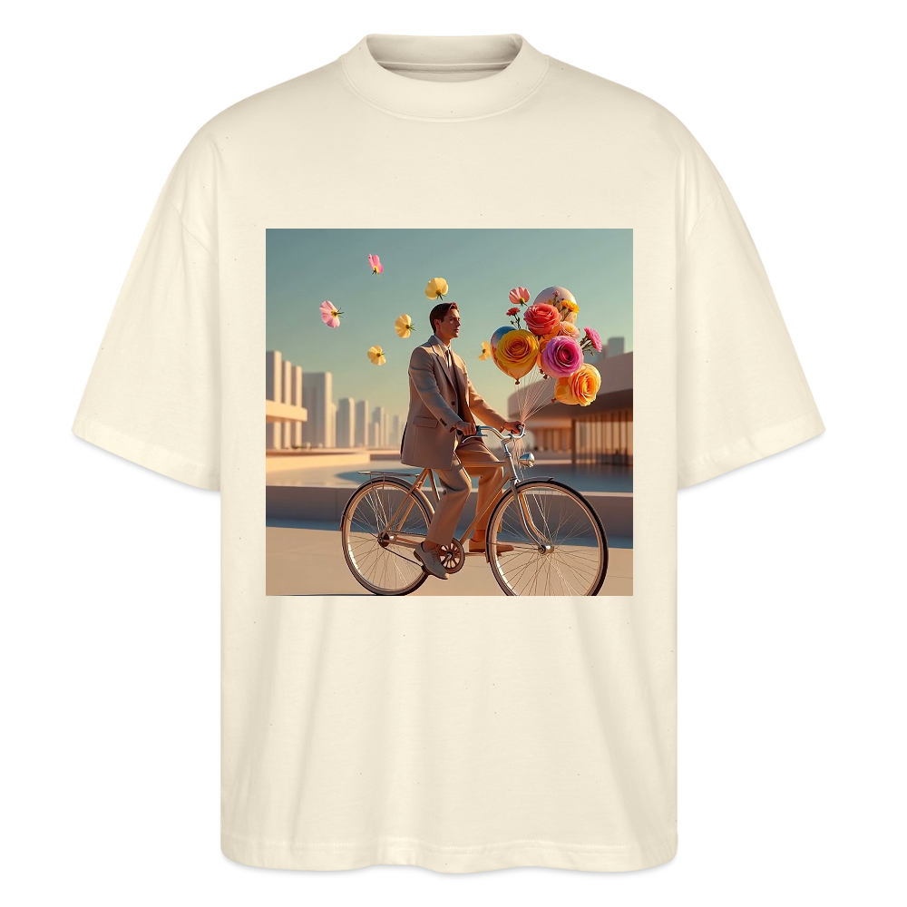 Fahrt ins Ungewisse (mit Blumen) | Stanley/Stella Oversized Unisex Bio T-Shirt Blaster - Natur
