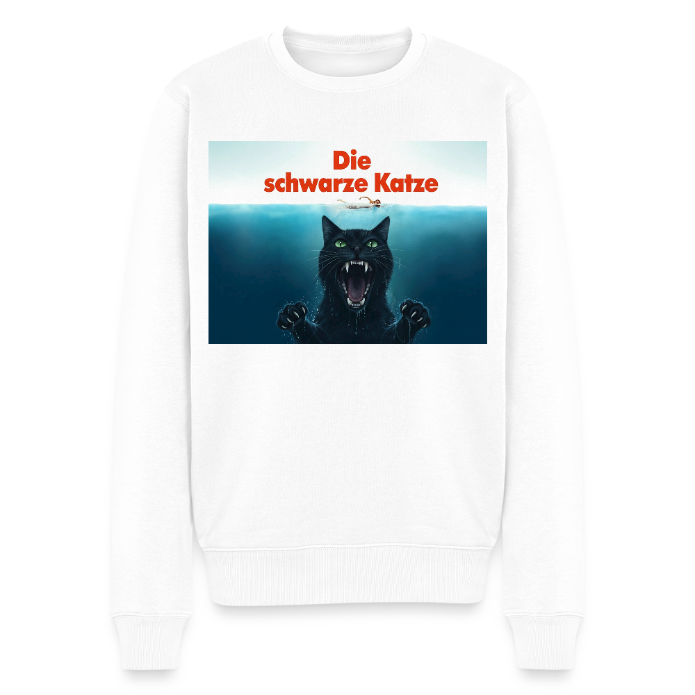 Die schwarze Katze - Krümel taucht auf |  Männer Premium Pullover - Weiß