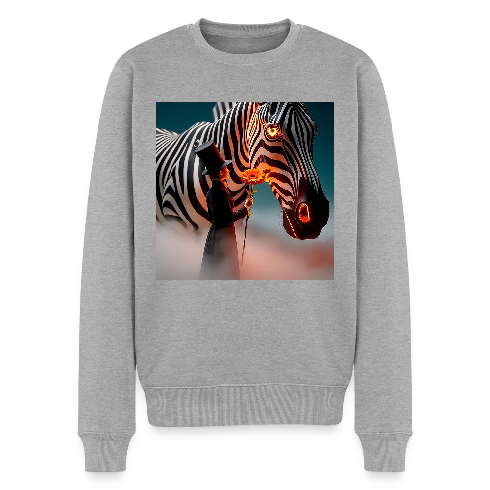 Blumen für ein Zebra |  Männer Premium Pullover - Grau meliert