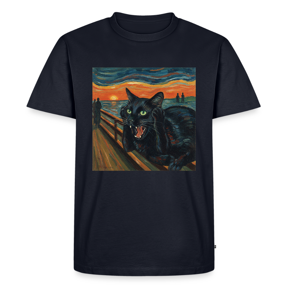 Der Schrei… aber die Katze hat’s zuerst gemerkt | Männer Premium T-Shirt - Navy