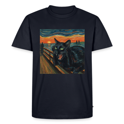 Der Schrei… aber die Katze hat’s zuerst gemerkt | Männer Premium T-Shirt - Navy