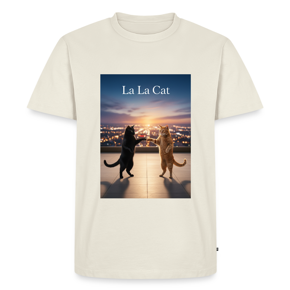La La Cat – Tanz über den Dächern | Männer Premium T-Shirt - Naturweiß