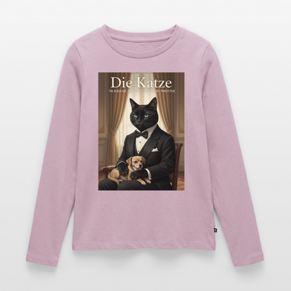 Die Katze – Krümel regelt das | Frauen Premium Bio Langarmshirt - Altrosa