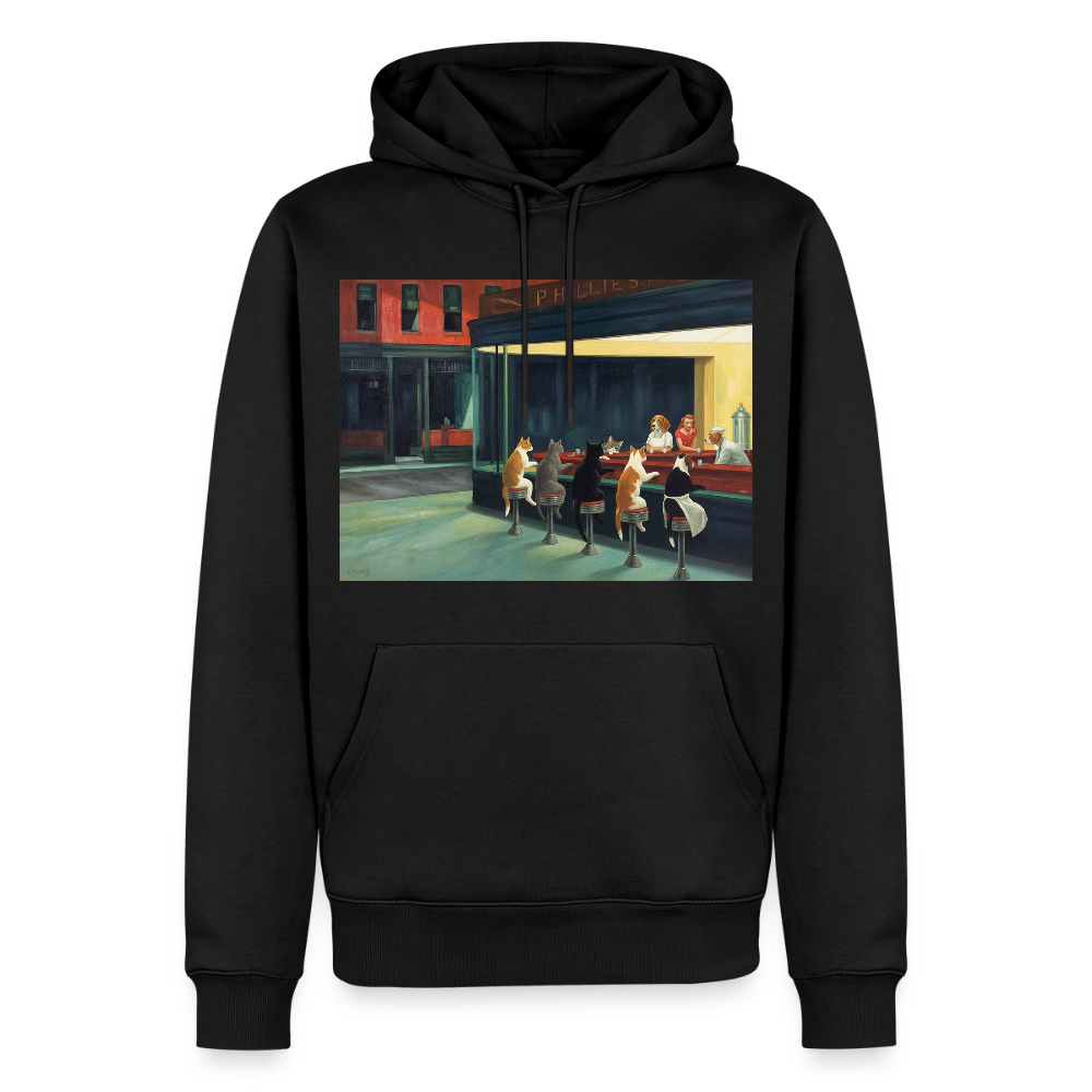 Wenn Hopper Katzen gemalt hätte | Männer Premium Hoodie - Schwarz