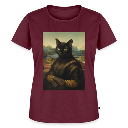 Mona Lisa… aber es ist eine Katze | Frauen Premium T-Shirt - Burgunderrot