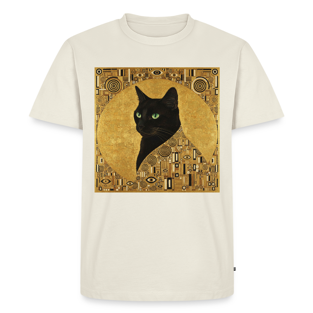 Adele… aber sie schnurrt – Goldene Katze à la Klimt | Männer Premium T-Shirt - Naturweiß
