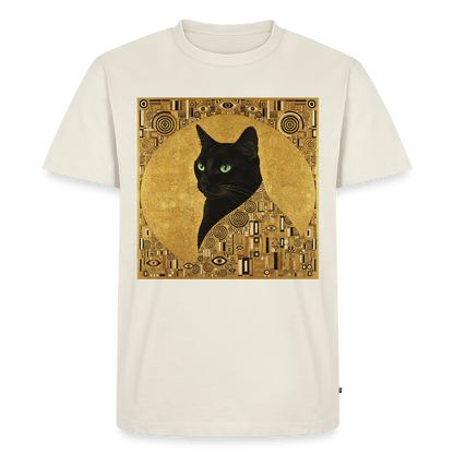 Adele… aber sie schnurrt – Goldene Katze à la Klimt | Männer Premium T-Shirt - Naturweiß