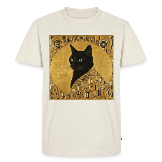 Adele… aber sie schnurrt – Goldene Katze à la Klimt | Männer Premium T-Shirt - Naturweiß