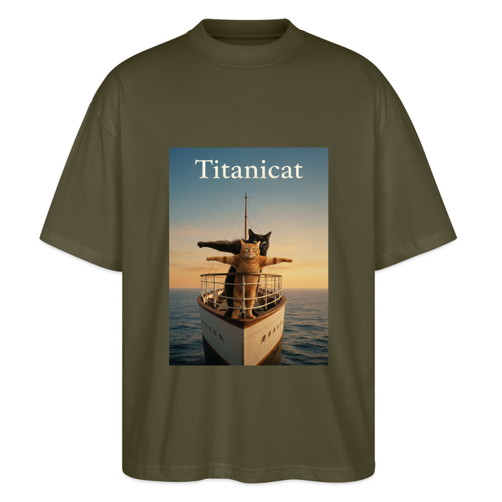 Titanicat – Ich bin der König der Kratzbäume | Stanley/Stella Oversized Unisex Bio T-Shirt Blaster - Khaki