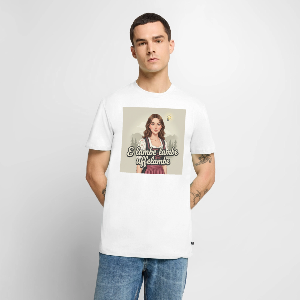 E Lambe, lambe, uffelambe – Alemannischer Geistesblitz | Männer Premium T-Shirt - Weiß