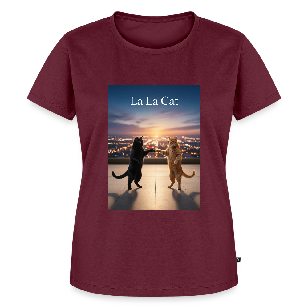 La La Cat – Tanz über den Dächern | Frauen Premium T-Shirt - Burgunderrot