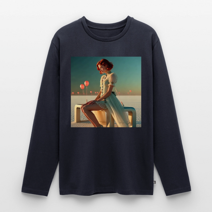 Leise Gedanken bei lauter Farben | Männer Premium Bio Langarmshirt - Navy