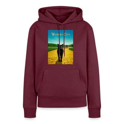 Wizard of Cats – Der gelbe Weg gehört Krümel | Frauen Premium Hoodie - Burgunderrot