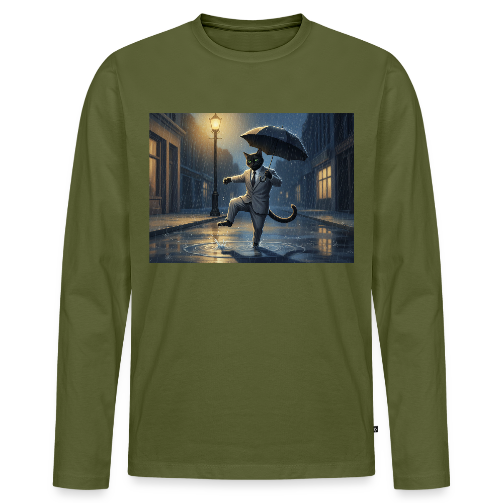 Krümel tanzt im Regen | Männer Premium Bio Langarmshirt - Khaki