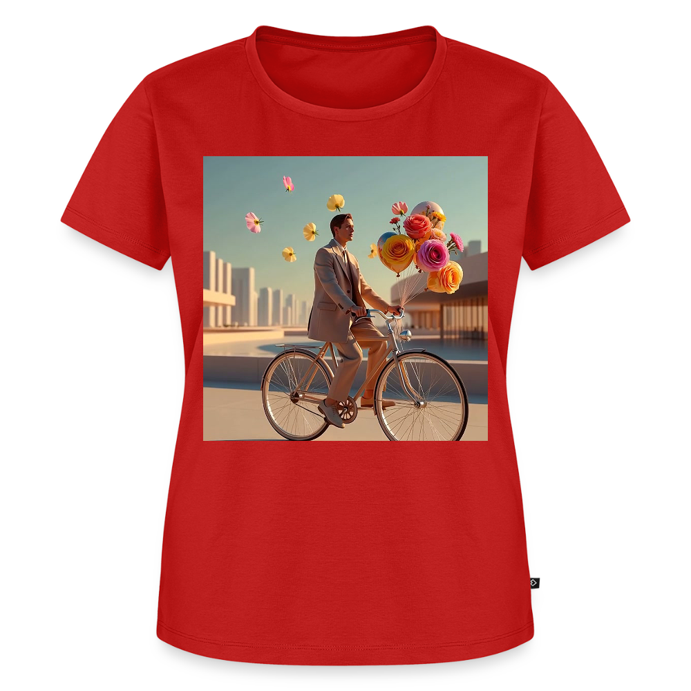Fahrt ins Ungewisse (mit Blumen) | Frauen Premium T-Shirt - Rot