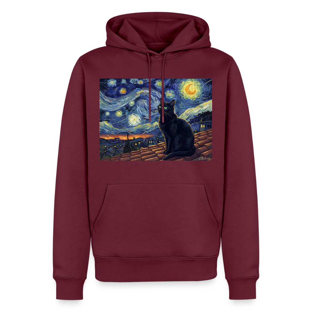 Sternennacht… aber die Katze denkt nach | Männer Premium Hoodie - Burgunderrot