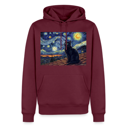 Sternennacht… aber die Katze denkt nach | Männer Premium Hoodie - Burgunderrot