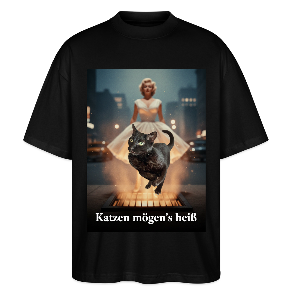 Katzen mögen’s heiß | Stanley/Stella Oversized Unisex Bio T-Shirt Blaster - Schwarz