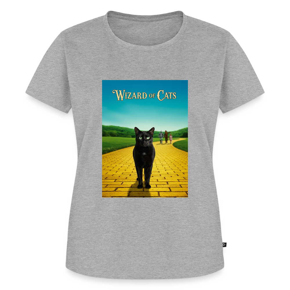 Wizard of Cats – Der gelbe Weg gehört Krümel | Frauen Premium T-Shirt - Grau meliert