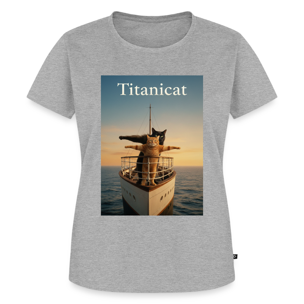 Titanicat – Ich bin der König der Kratzbäume | Frauen Premium T-Shirt - Grau meliert