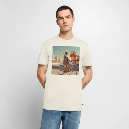 Fahrt ins Ungewisse (mit Blumen) | Männer Premium T-Shirt - Naturweiß