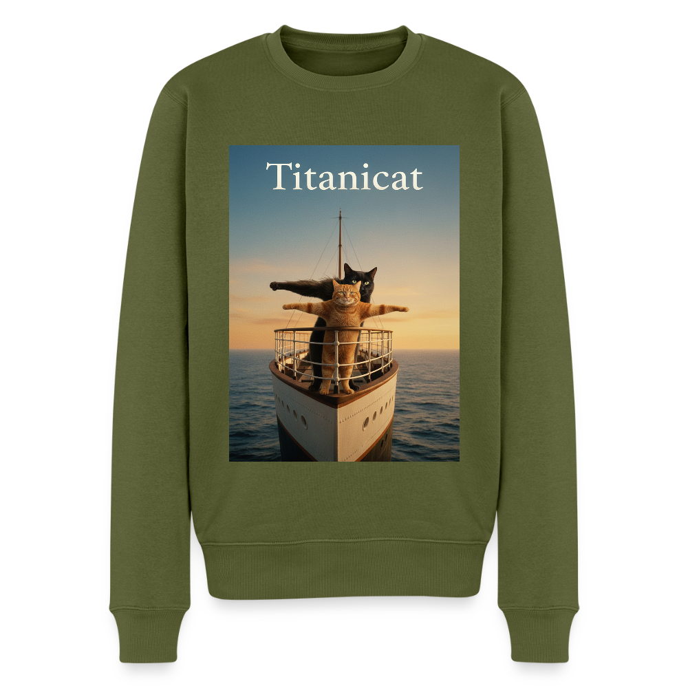 Titanicat – Ich bin der König der Kratzbäume |  Männer Premium Pullover - Khaki