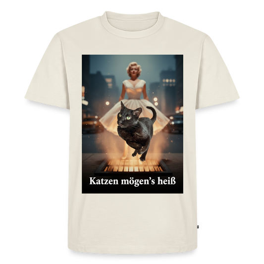 Katzen mögen’s heiß | Männer Premium T-Shirt - Naturweiß