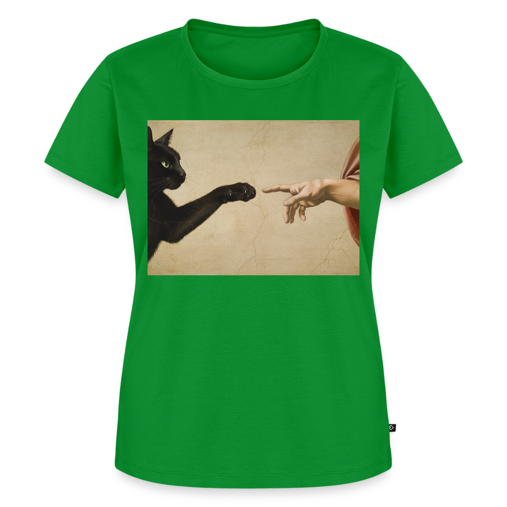Die Erschaffung Adams… aber die Katze war schneller | Frauen Premium T-Shirt - Grün