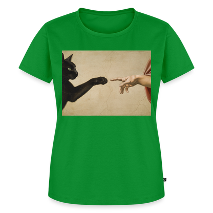 Die Erschaffung Adams… aber die Katze war schneller | Frauen Premium T-Shirt - Grün