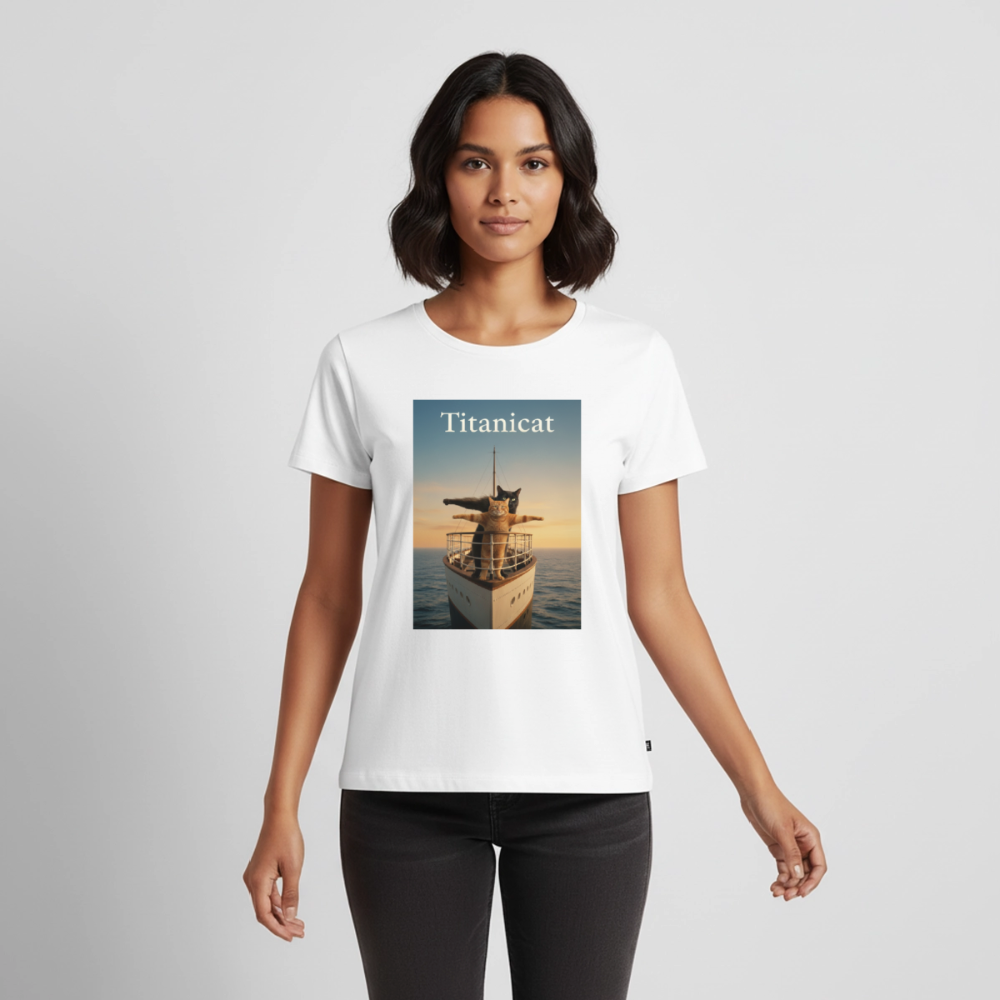 Titanicat – Ich bin der König der Kratzbäume | Frauen Premium T-Shirt - Weiß