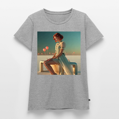 Leise Gedanken bei lauter Farben | Frauen Premium T-Shirt - Grau meliert