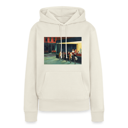 Wenn Hopper Katzen gemalt hätte | Frauen Premium Hoodie - Naturweiß