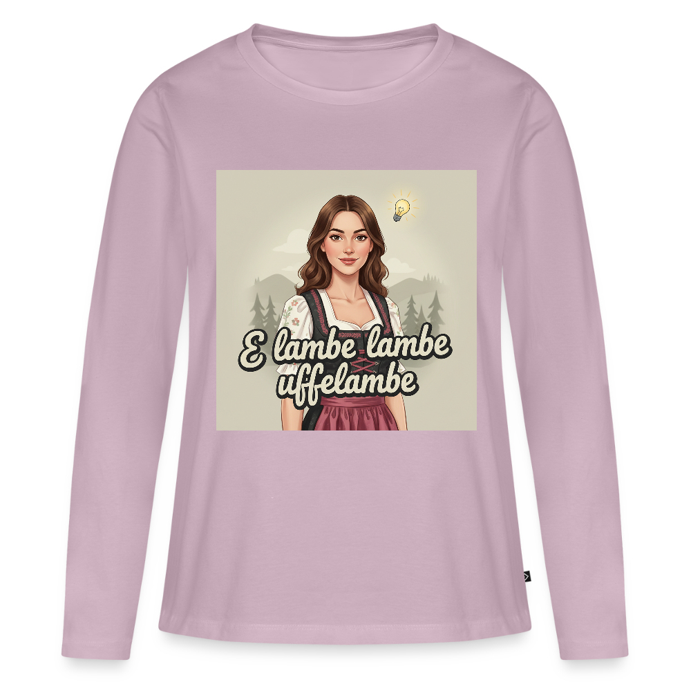 E Lambe, lambe, uffelambe – Alemannischer Geistesblitz | Frauen Premium Bio Langarmshirt - Altrosa