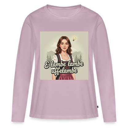 E Lambe, lambe, uffelambe – Alemannischer Geistesblitz | Frauen Premium Bio Langarmshirt - Altrosa